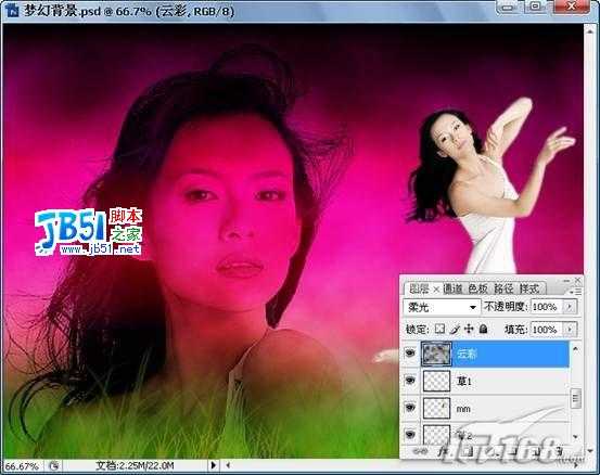 Photoshop打造章子怡梦幻写真壁纸