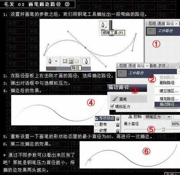 photoshop 利用路径和画笔制作飘逸自然的发丝