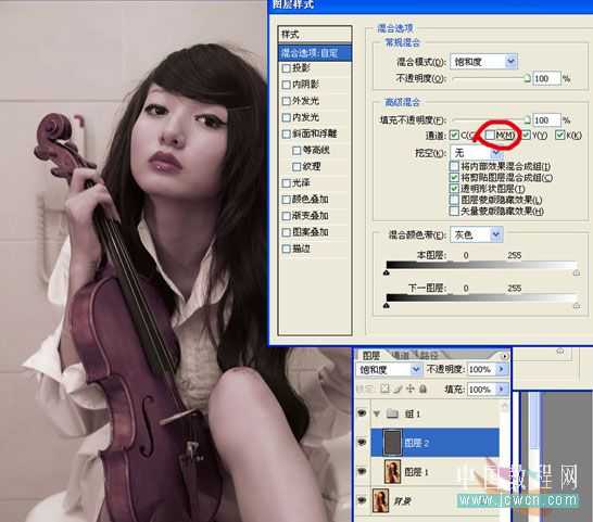 photoshop CMYK颜色下把偏色人物照片转为暗灰色艺术效果