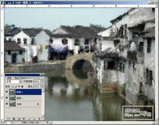 photoshop利用历史艺术画笔快速打造水墨风格图片