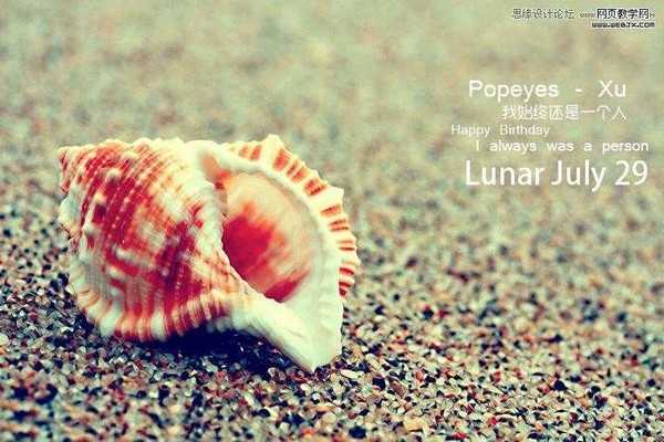 Photoshop制作出低调的沙滩海螺图片的写意效果教程