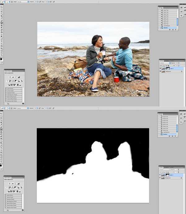 Photoshop将海边人物图片打造出怀旧的暗褐色效果