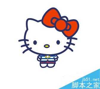 在CorelDRAW中绘制一个可爱的hello kitty猫