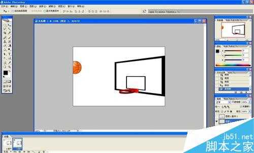用ps制作篮球进框的gif动态图片