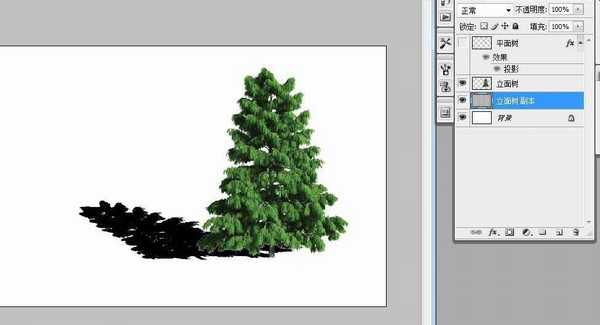 ps怎么给松树添加阴影?
