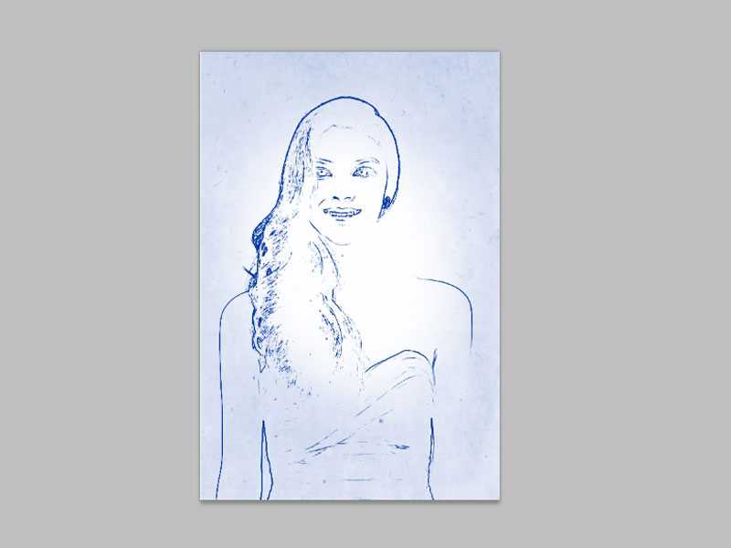 ps如何把普通人物照片变成圆珠笔画效果?