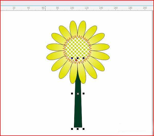cdr怎么画卡通效果的向日葵? cdr手绘向日葵的教程