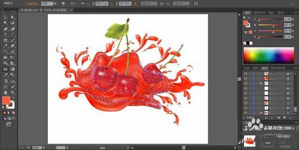 ai怎么绘制樱桃汁宣传图? ai樱桃汁设计方法