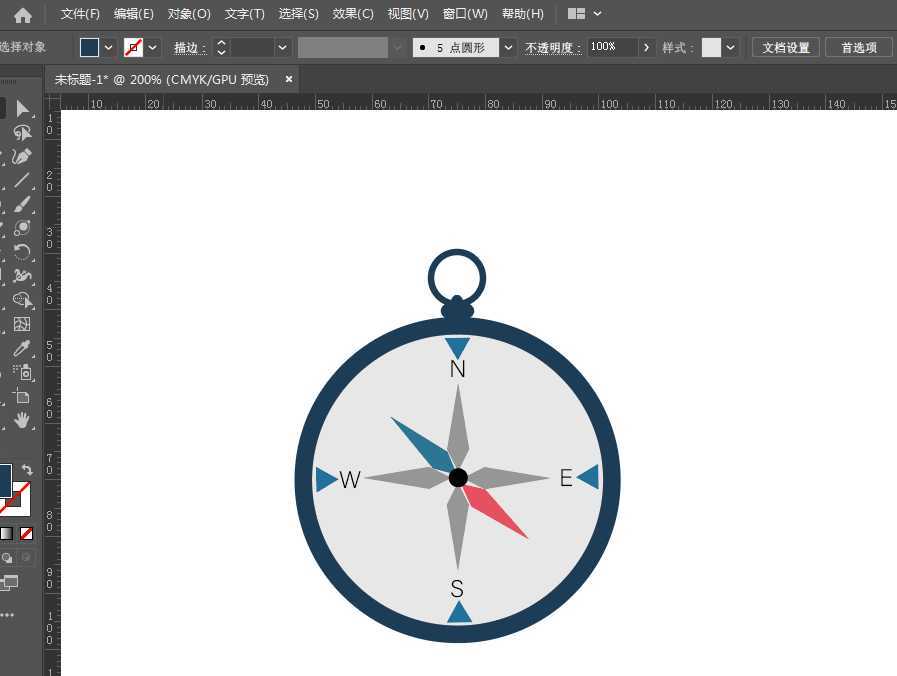 ai怎么绘制矢量的指南针图标? ai指南针的画法