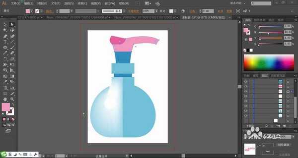 ai怎么使用色块填充塑料瓶? ai塑料瓶图标的画法