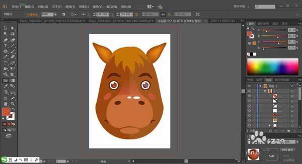 ai怎么设计骡子头像? ai扁平化骡子头像的画法