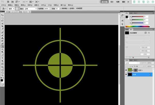 ps怎么快速绘制十字靶标图案? ps瞄准靶图标的画法