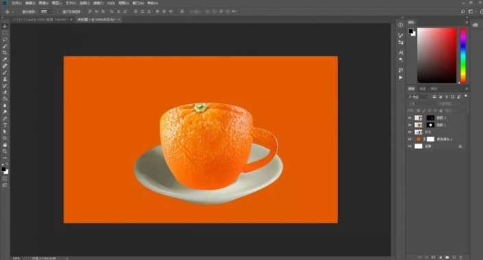 ps合成制作一款创意橙子咖啡杯教程